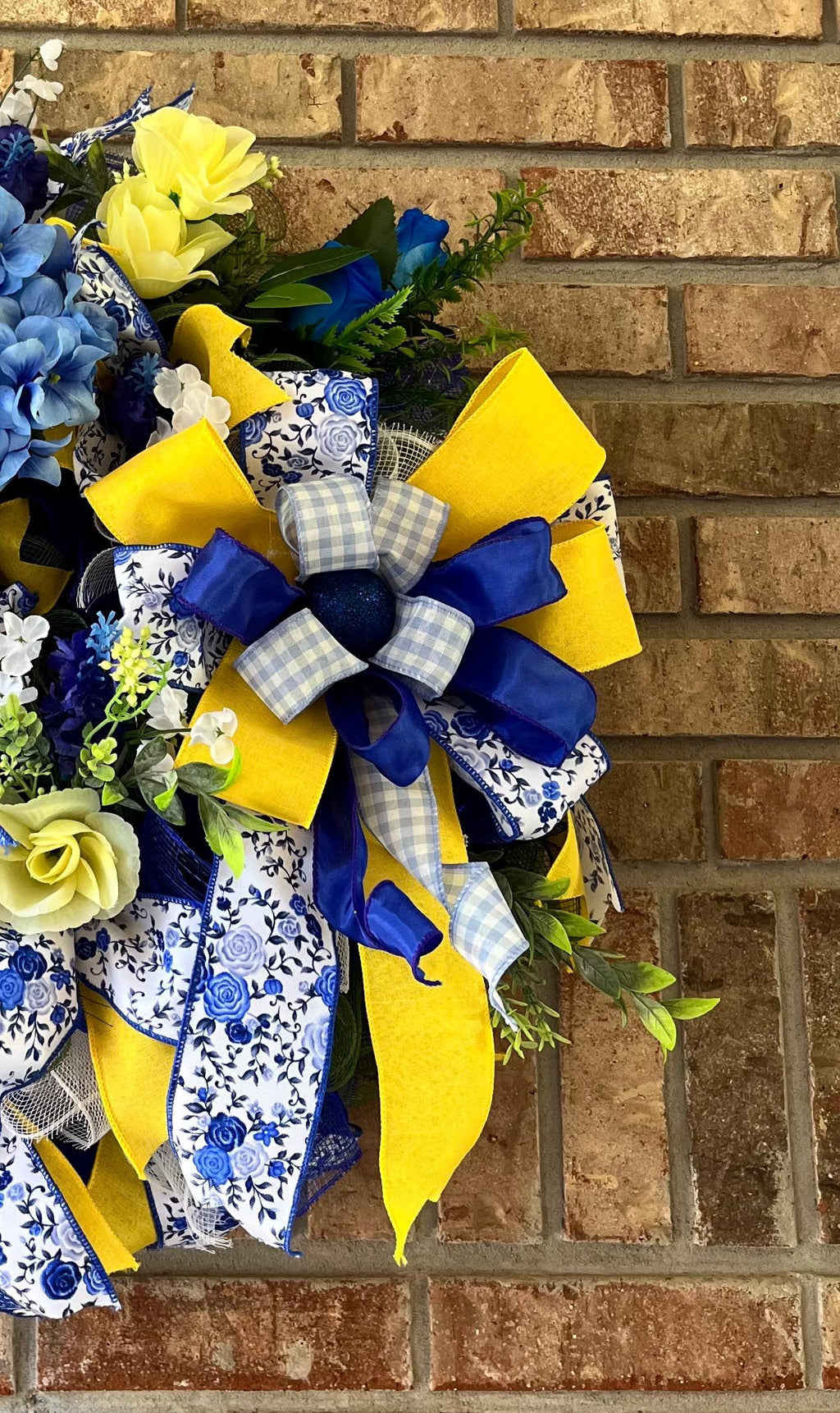 Everyday Wreath| Blue & Yellow Floral Wreath | Spring Summer Door Décor