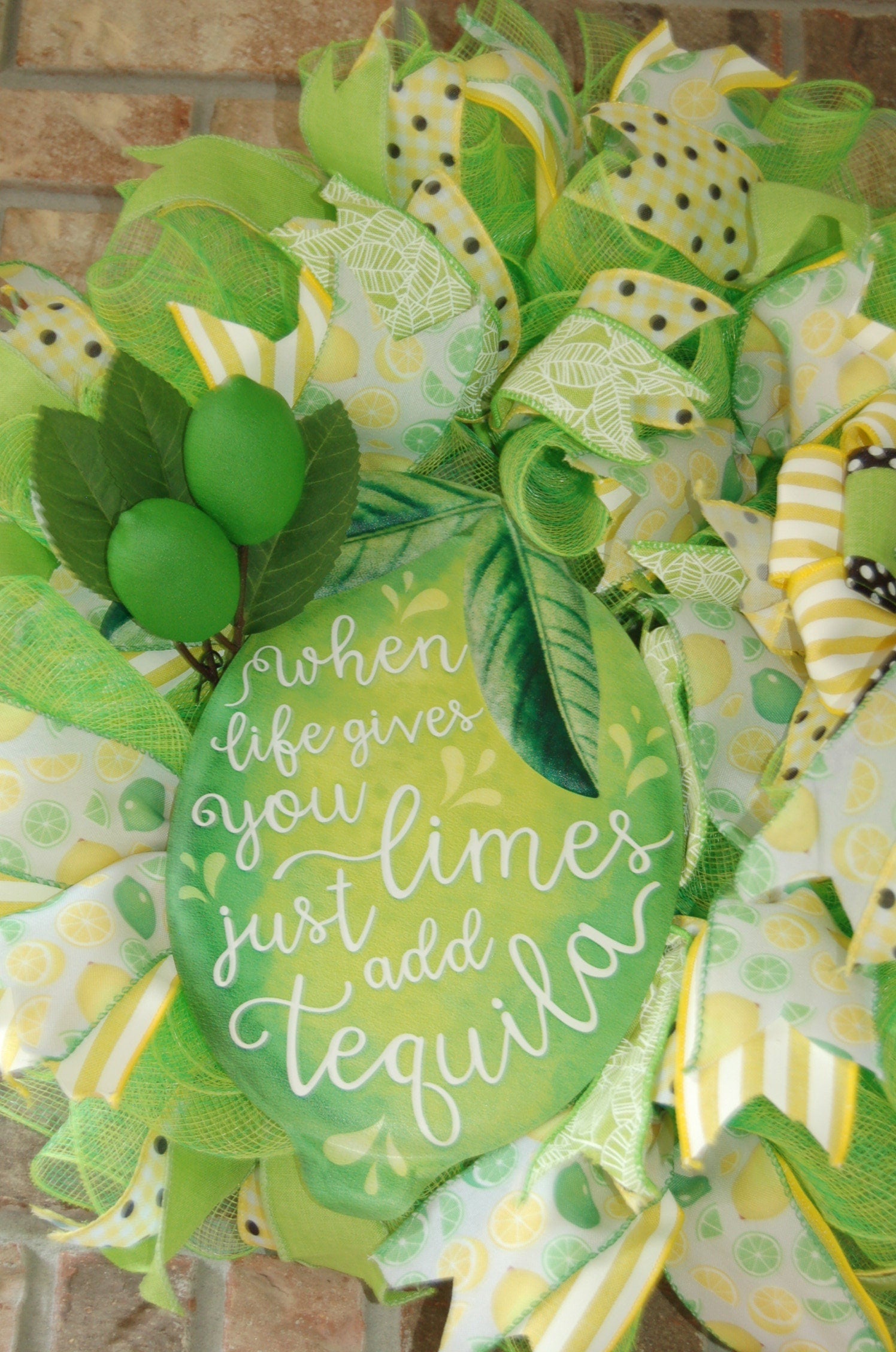Tequila Lime Wreath | Summer Door Decor | When life gives you limes