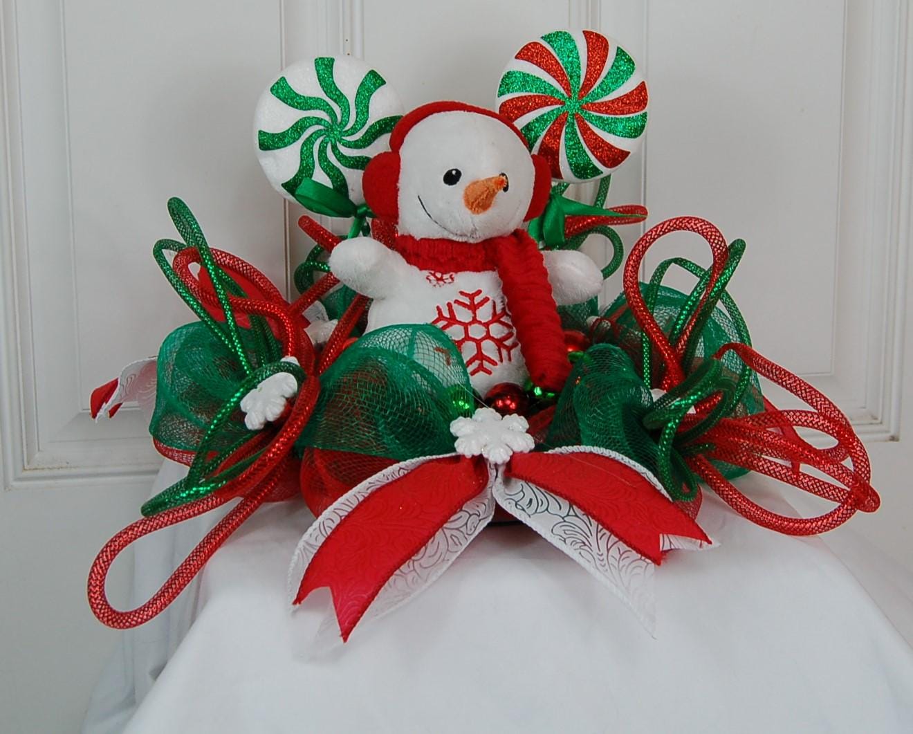 Centerpiece | Snowman Centerpiece | Holiday Lollipop Table Decoration