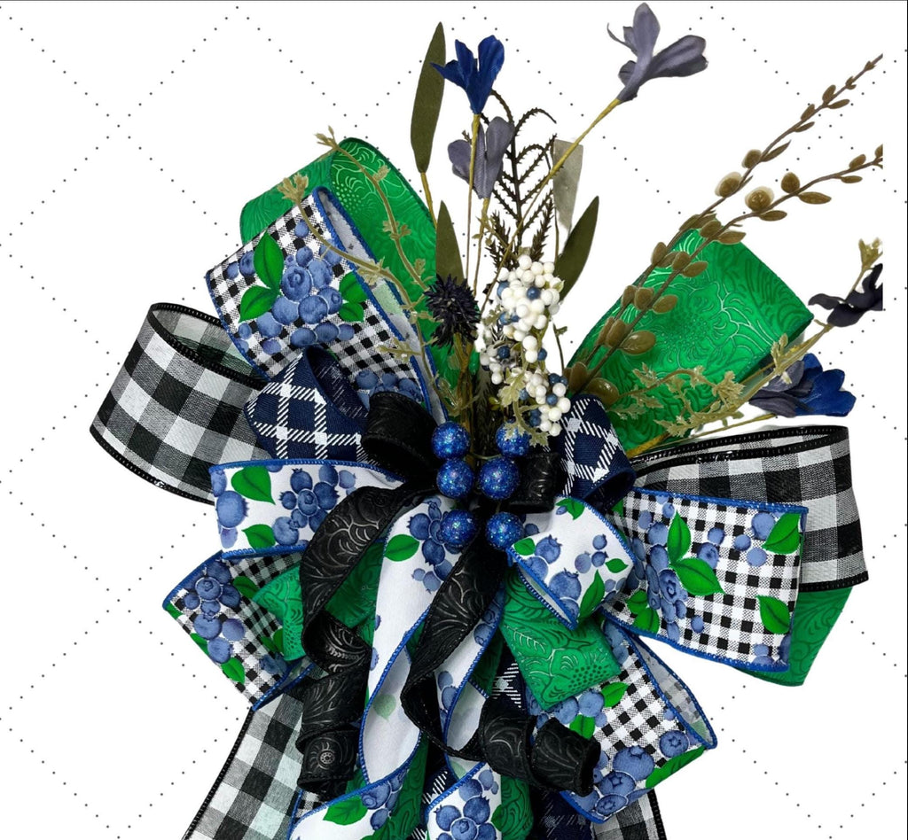 Bow | Blueberry Door Decor | Green Plaid & Gingham Decor