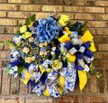 Everyday Wreath| Blue & Yellow Floral Wreath | Spring Summer Door Décor