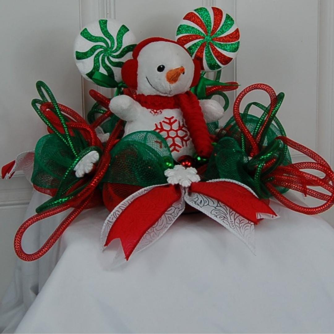 Centerpiece | Snowman Centerpiece | Holiday Lollipop Table Decoration