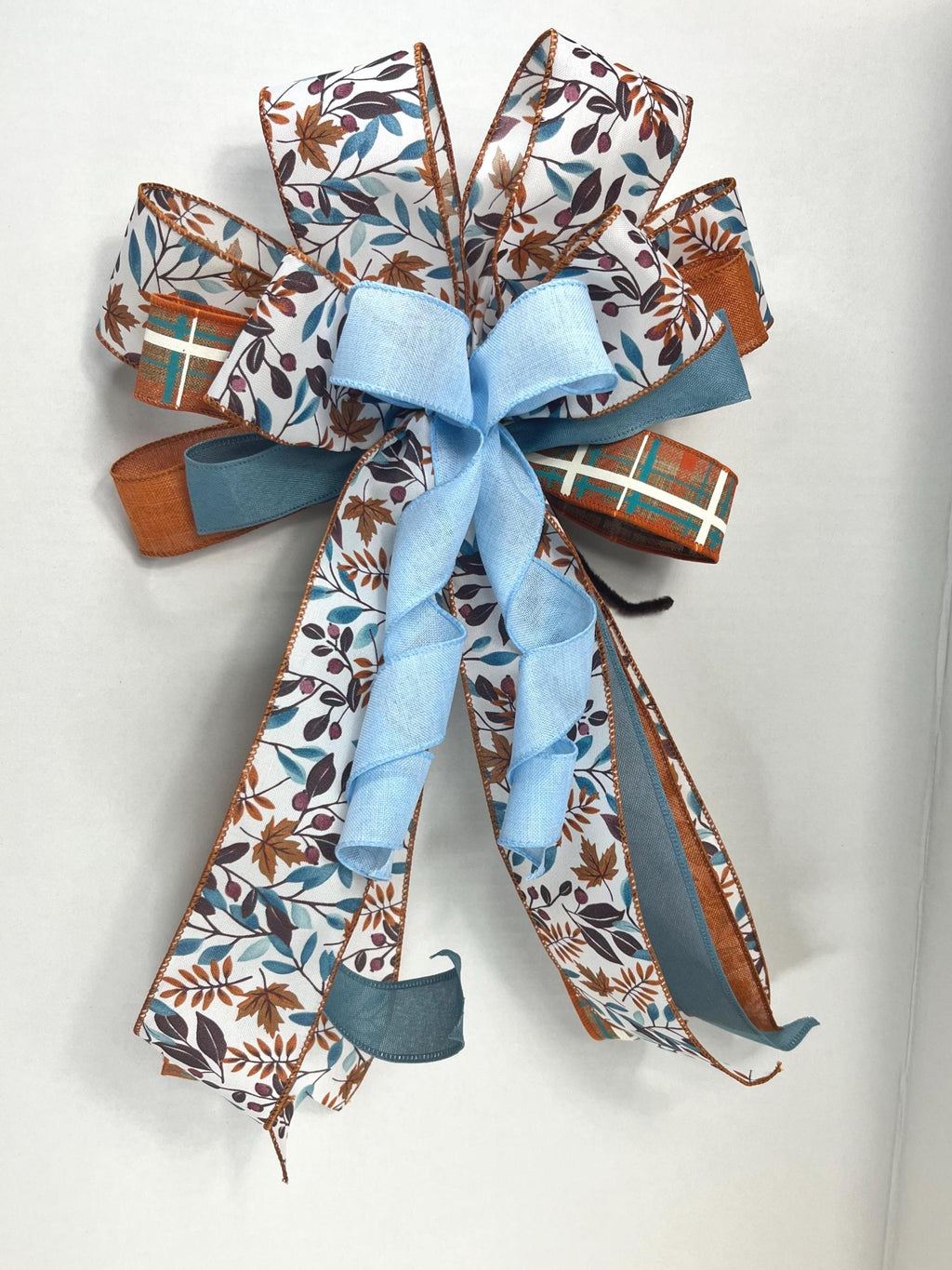 Bow | Fall Plaid Wreath Bow: Rustic Farmhouse Thanksgiving Decor