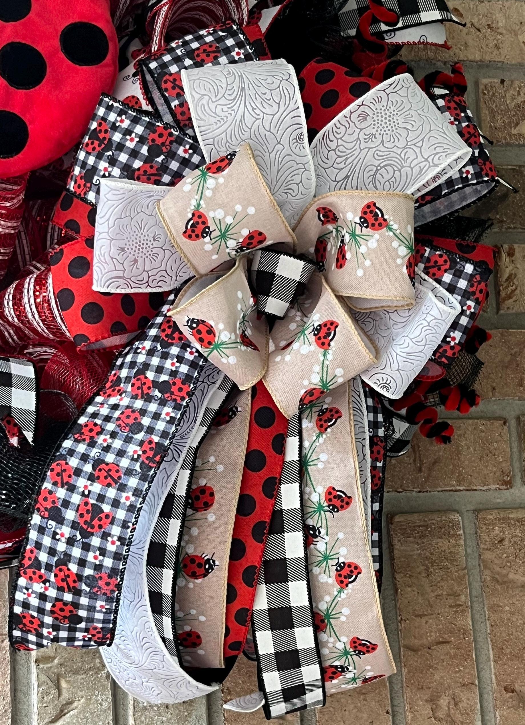 Ladybug Wreath | Red Polka Dot | Buffalo Plaid Spring Decor