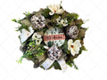 Everyday| Farmhouse Welcome Wreath| Cream Flowers, Burlap Mesh, Greenery