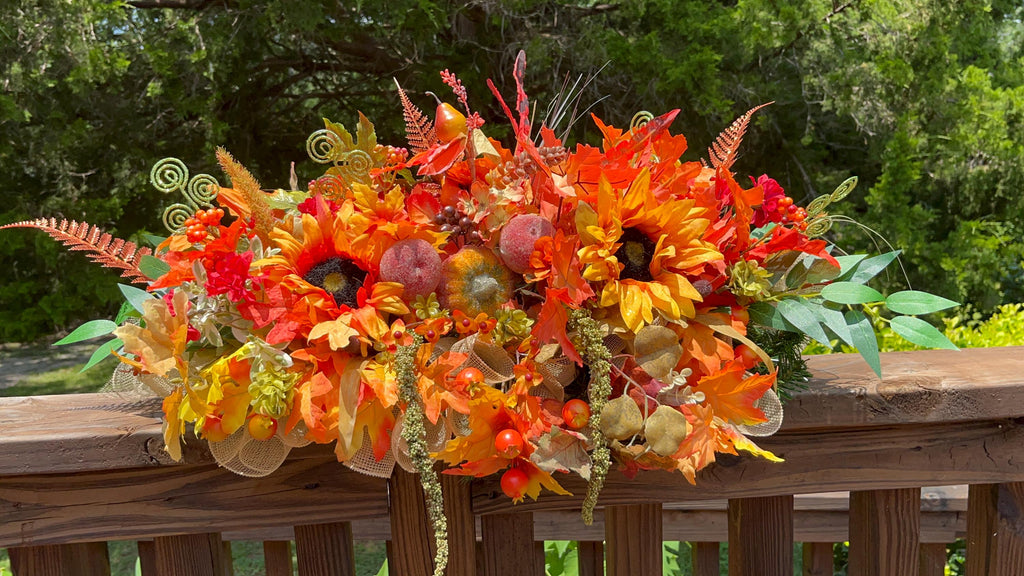 Centerpiece| Fall Sunflower Pumpkin Centerpiece | Rustic Autumn Table Decor, Thanksgiving Floral Arrangement