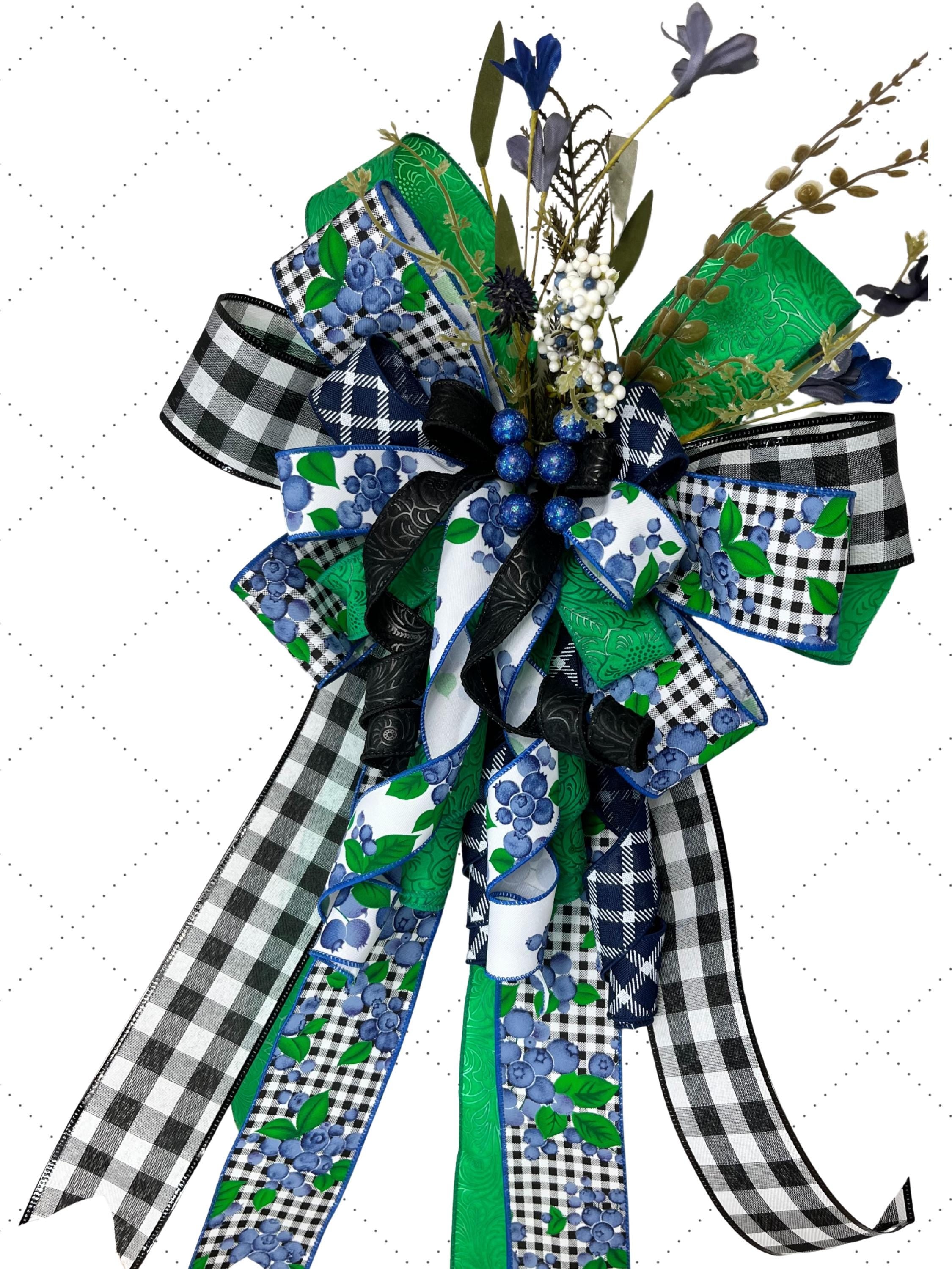 Bow | Blueberry Door Decor | Green Plaid & Gingham Decor