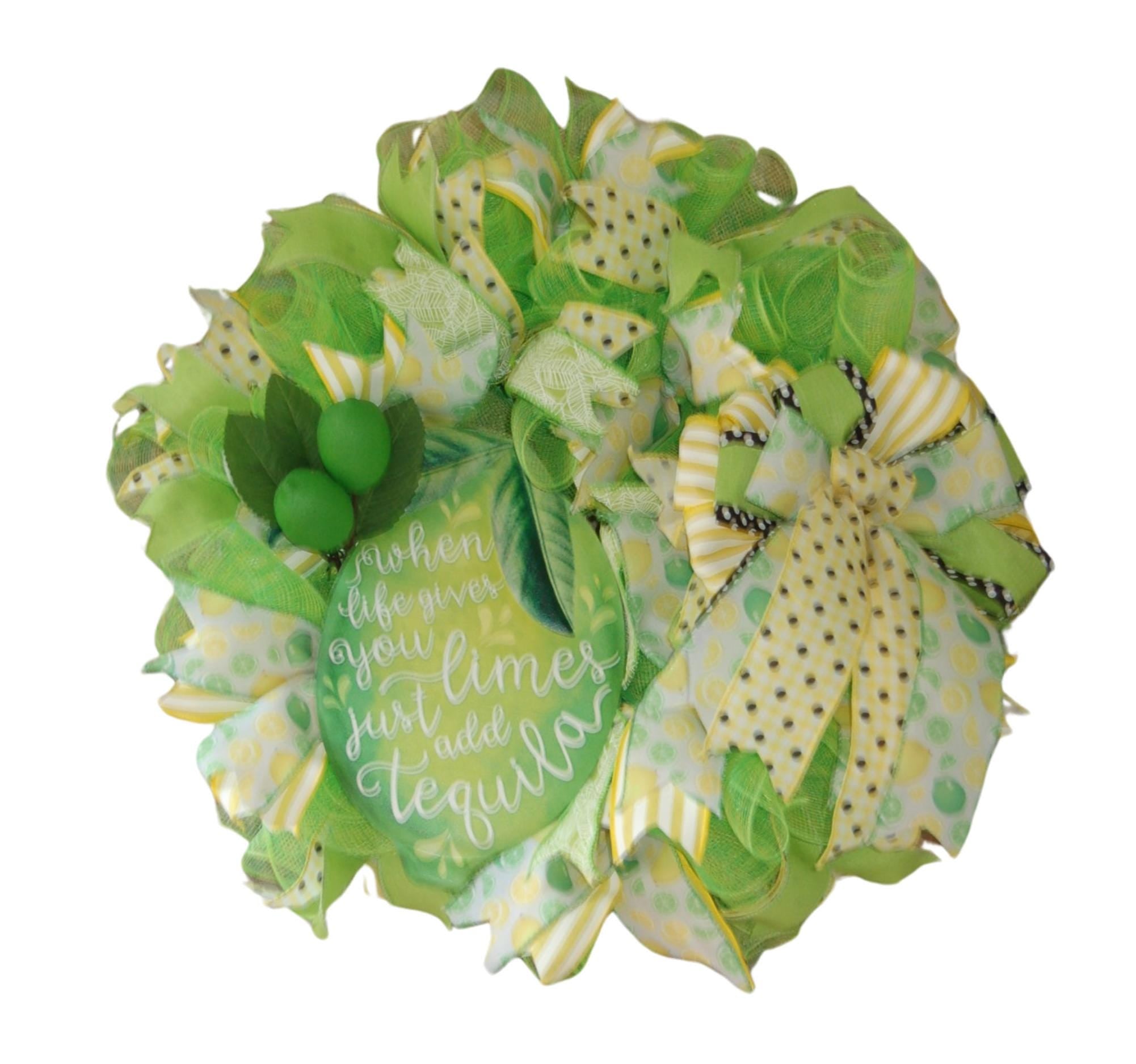Tequila Lime Wreath | Summer Door Decor | When life gives you limes