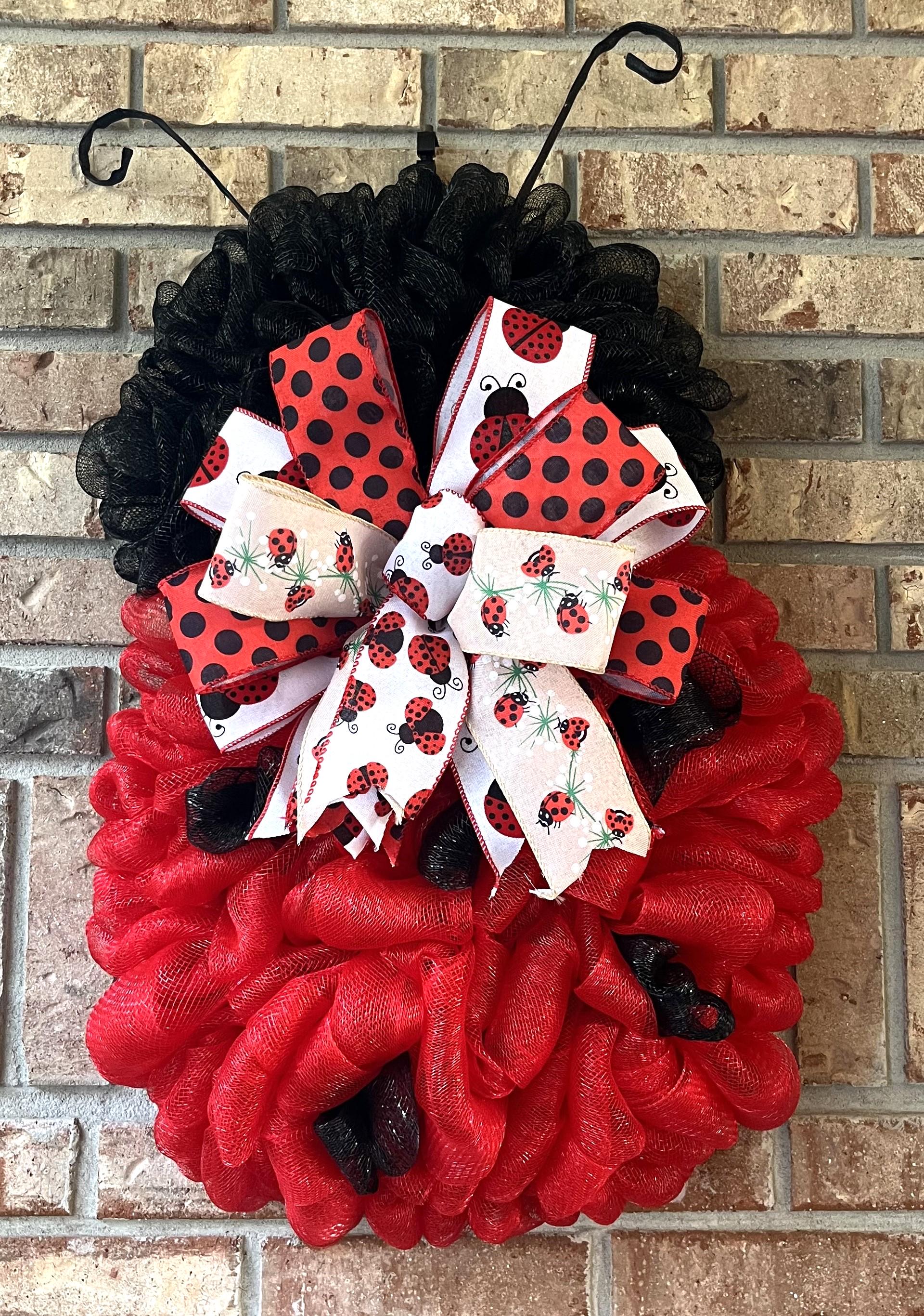 Ladybug | Red & Black Mesh | Porch Decor | Childs Room Decor