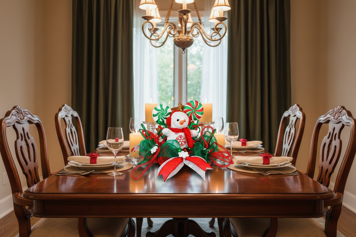 Snowman Centerpiece | Holiday Lollipop Table Decoration
