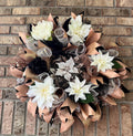 Black & Champagne Dahlia Wreath| Elegant Glam Front Door Decor