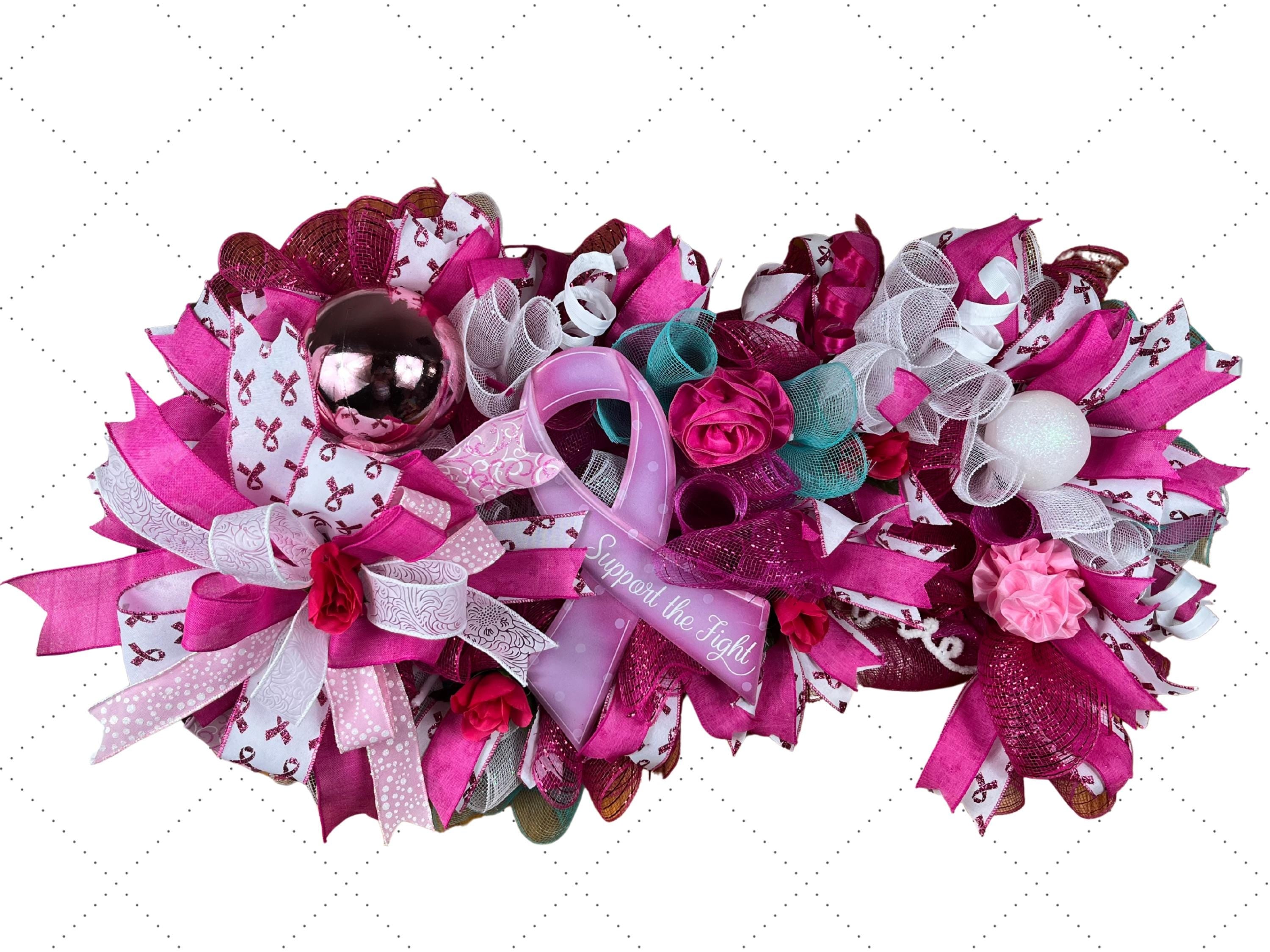 Breast Cancer Awareness | Pink Ribbon Door Decor | Support the Fight | Gift for Survivor or Fighter