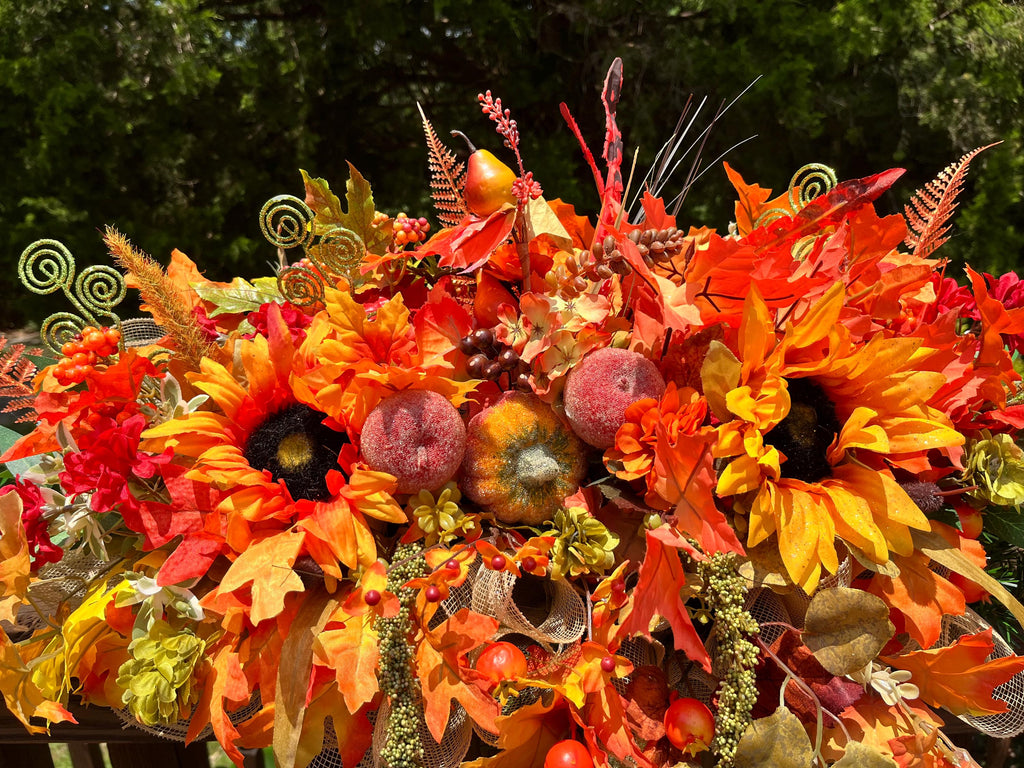 Centerpiece| Fall Sunflower Pumpkin Centerpiece | Rustic Autumn Table Decor, Thanksgiving Floral Arrangement