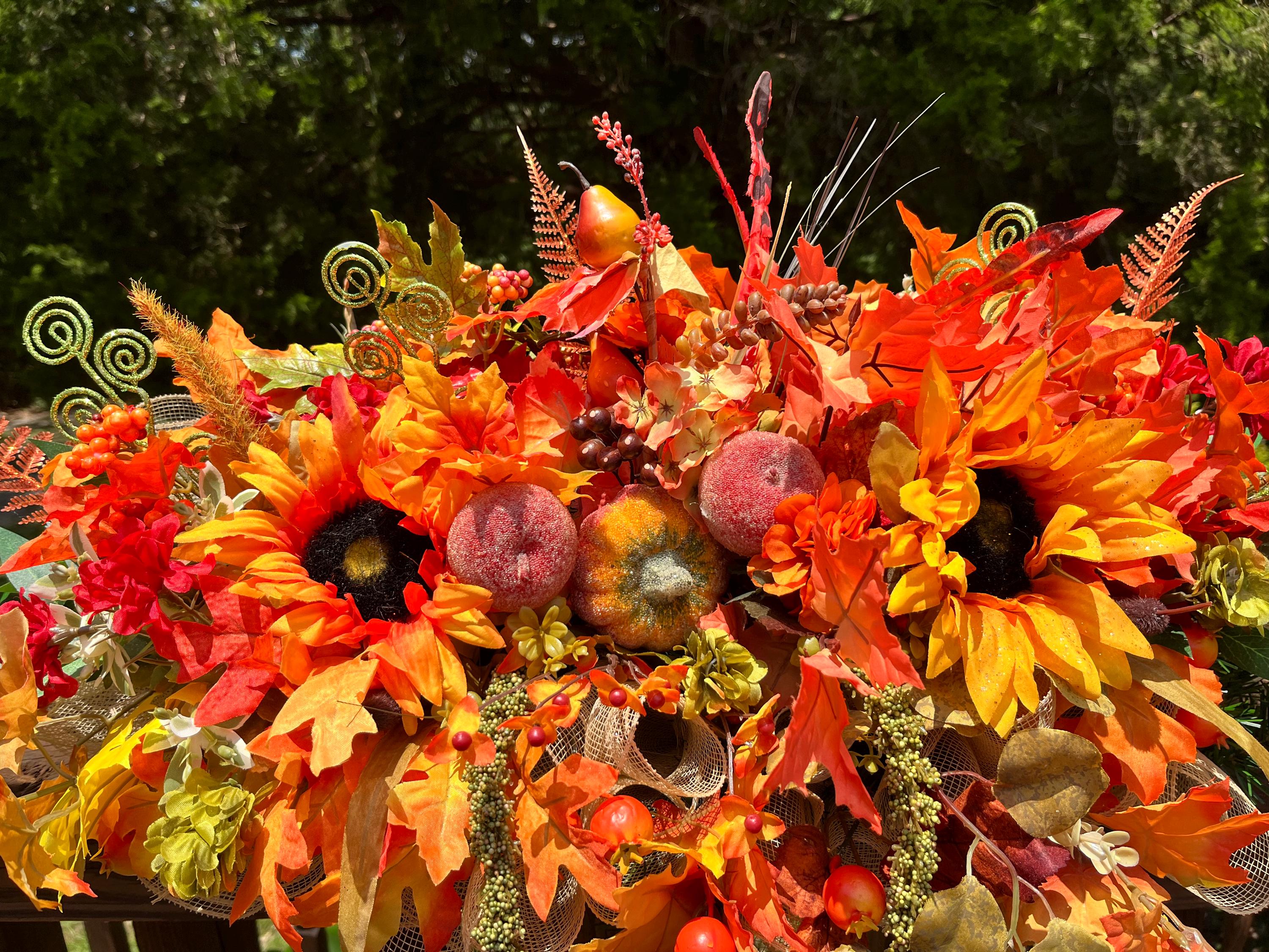 Centerpiece| Fall Sunflower Pumpkin Centerpiece | Rustic Autumn Table Decor, Thanksgiving Floral Arrangement