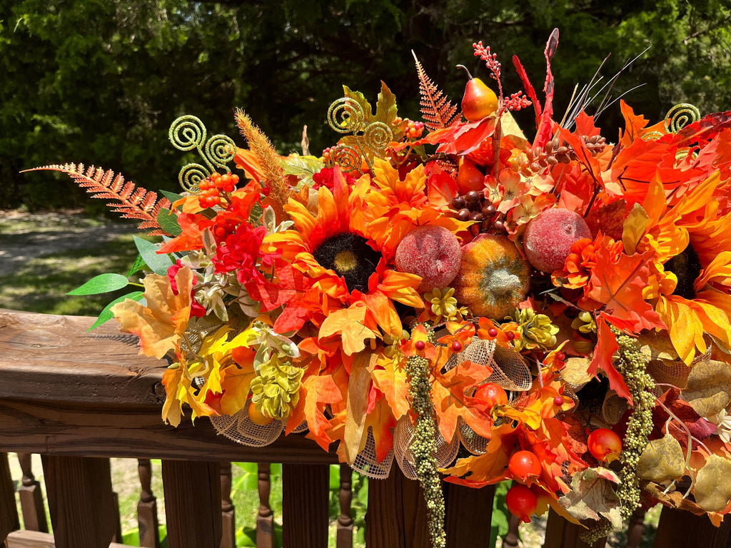 Centerpiece| Fall Sunflower Pumpkin Centerpiece | Rustic Autumn Table Decor, Thanksgiving Floral Arrangement