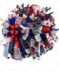 Patriotic 4th of July Wreath | Red White Blue Stars & Stripes
