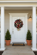Gingerbread Christmas Wreath | Handmade Candy Cane Front Door Wreath | Whimsical Farmhouse Holiday Door Hanger | Christmas Cookie Decor