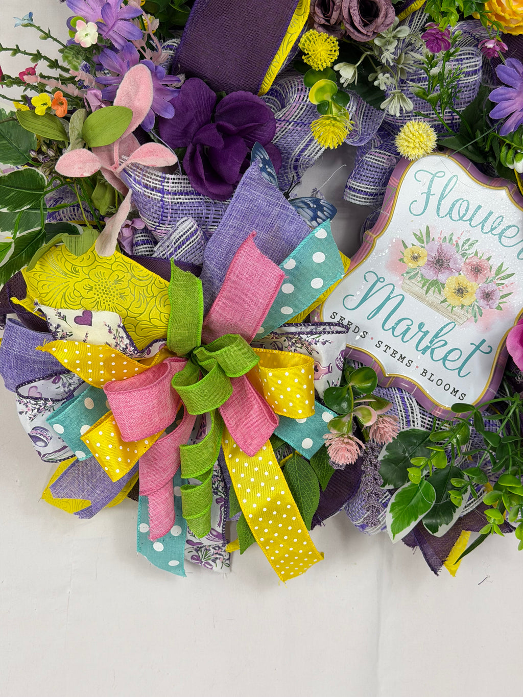 Flower Market Wreath | Spring Wildflowers | Butterfly Front Door Decor