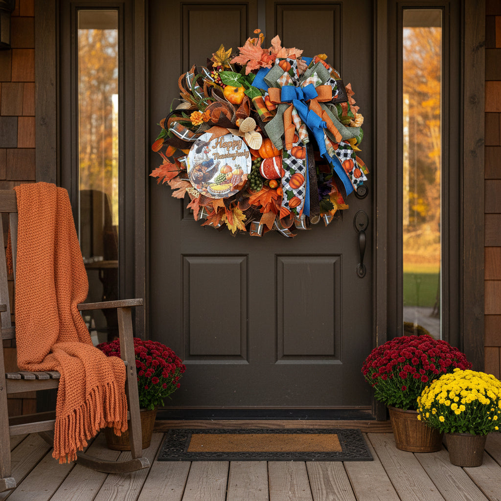 Thanksgiving Turkey Wreath | Fall Front Door Decor