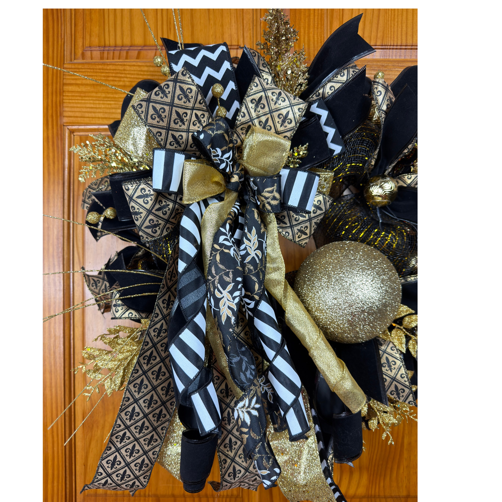 Fleur de Lis Holiday Front Door Wreath | Sports Wreath