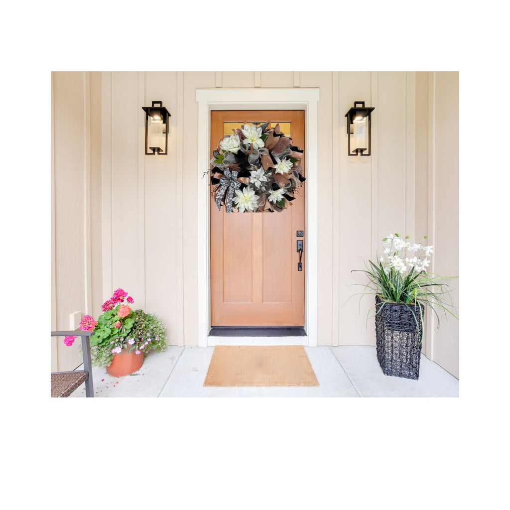 Black & Champagne Dahlia Wreath| Elegant Glam Front Door Decor