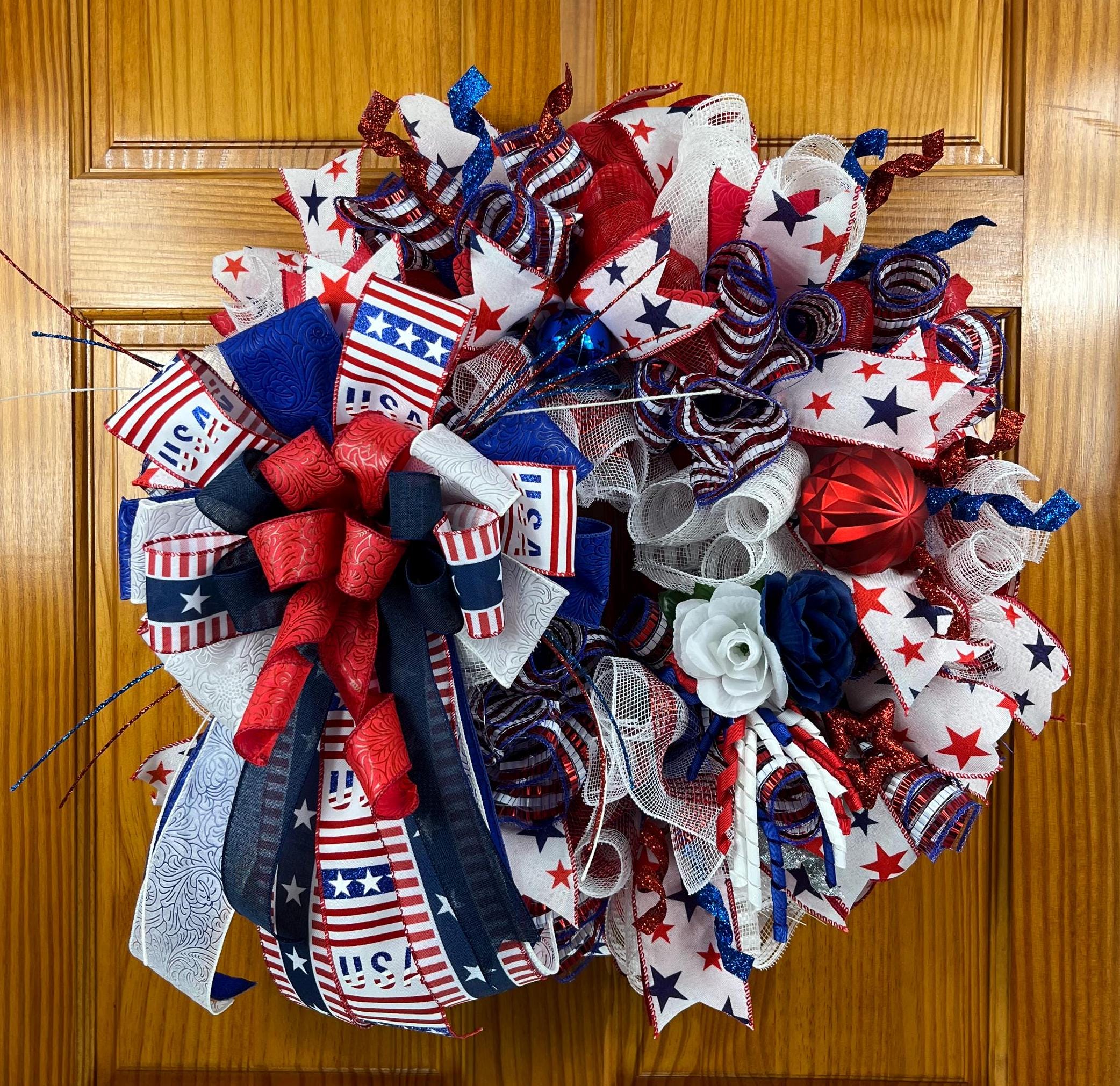 Patriotic 4th of July Wreath | Red White Blue Stars & Stripes