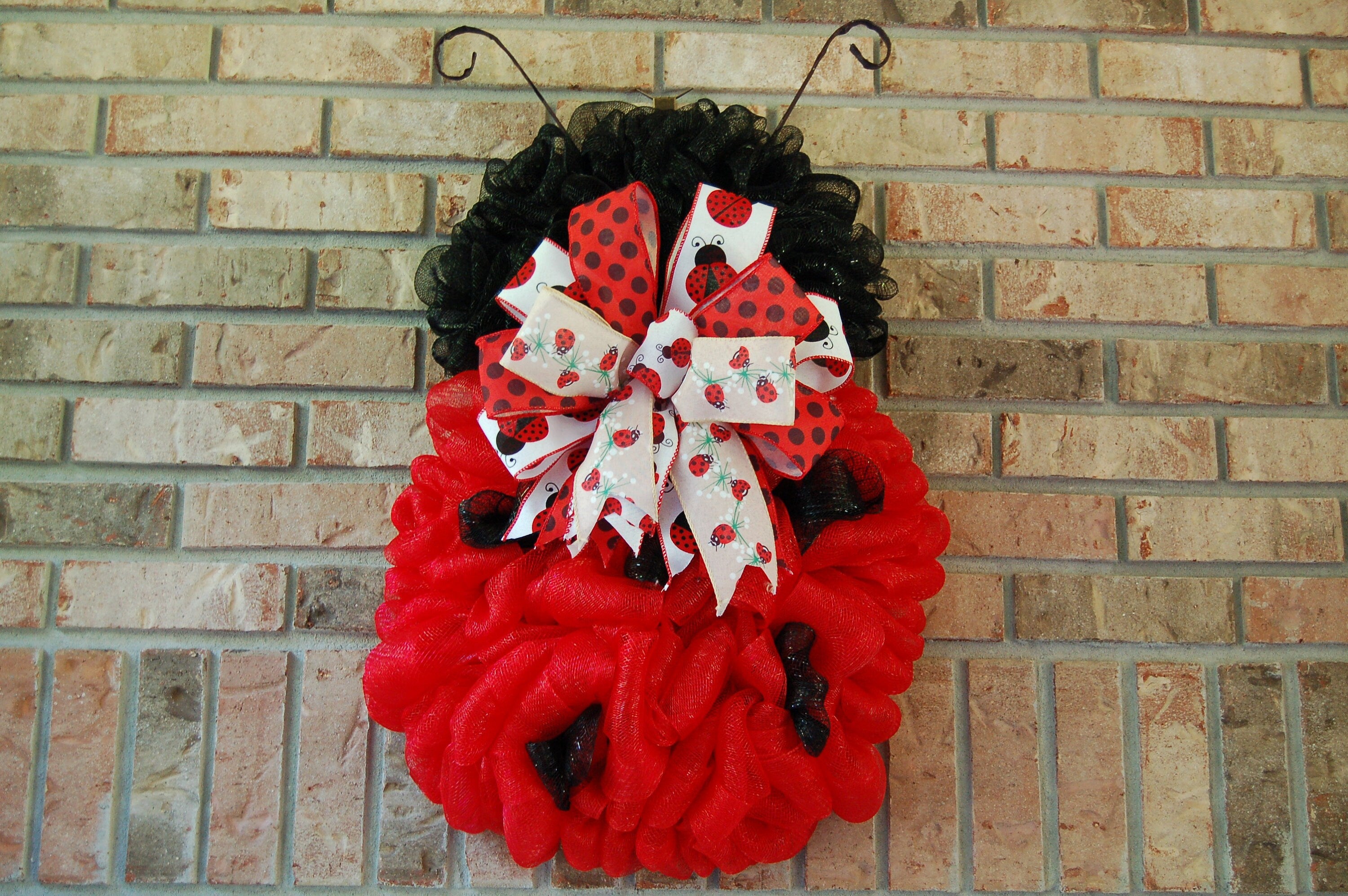 Ladybug | Red & Black Mesh | Porch Decor | Childs Room Decor