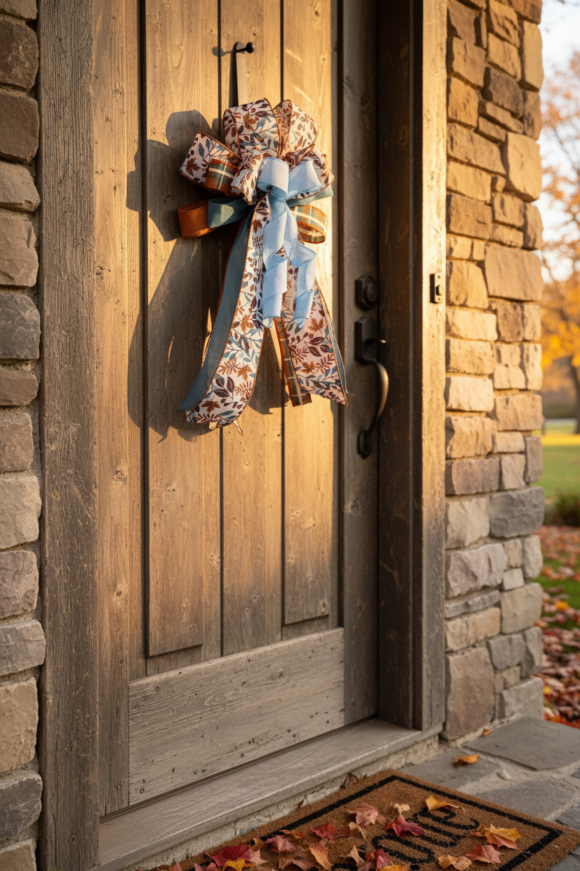 Fall Plaid Wreath Bow| Rustic Farmhouse | Thanksgiving Decor
