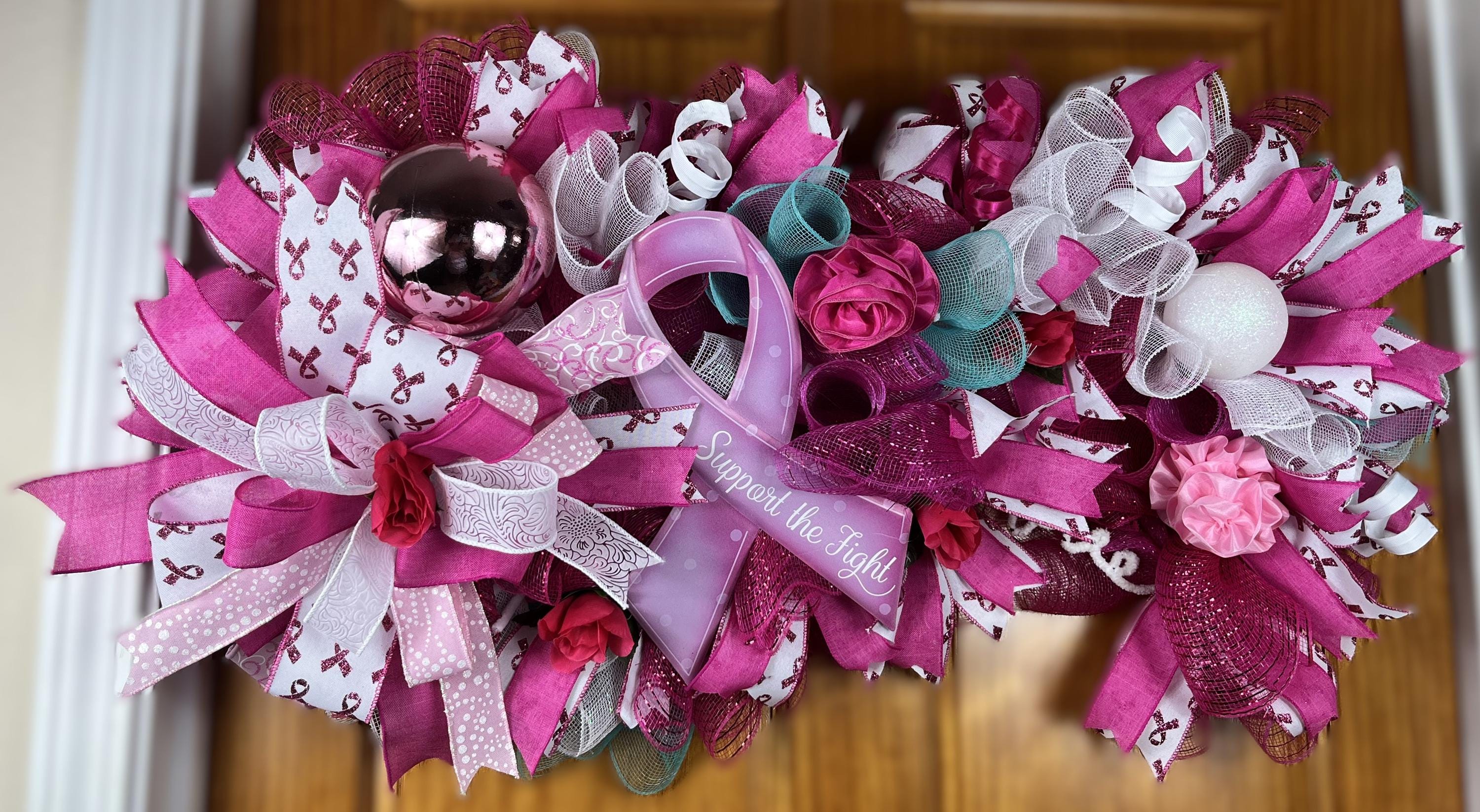 Breast Cancer Awareness | Pink Ribbon Door Decor | Support the Fight | Gift for Survivor or Fighter
