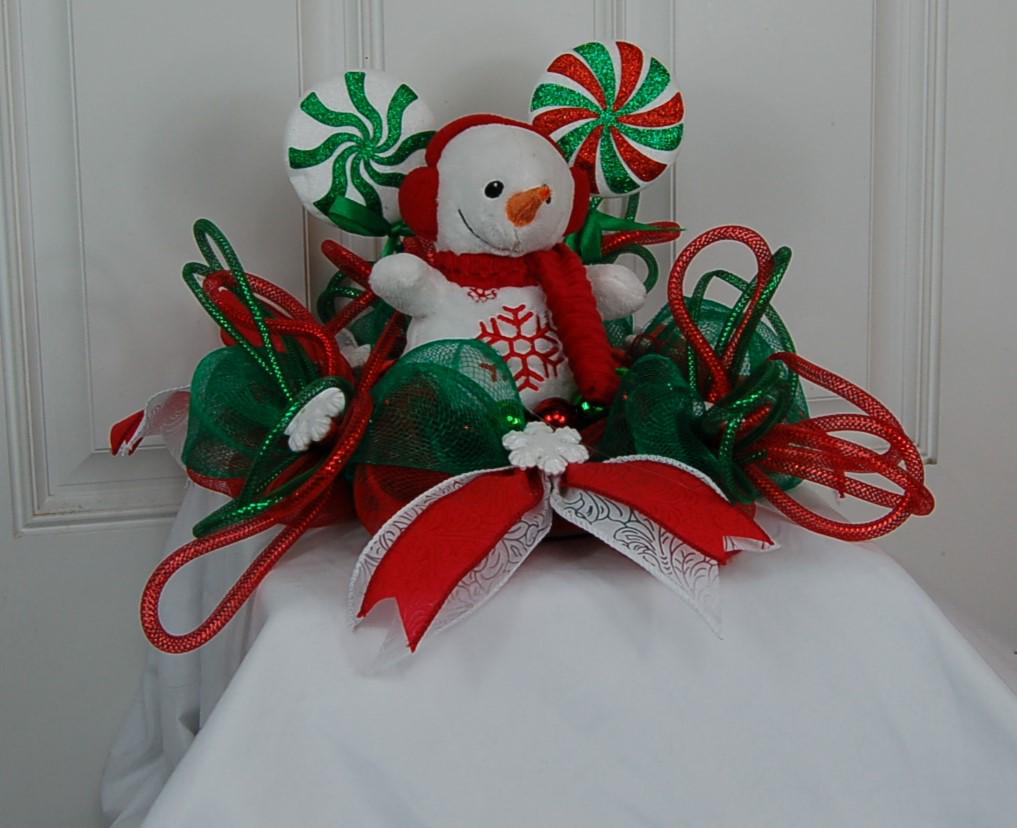 Centerpiece | Snowman Centerpiece | Holiday Lollipop Table Decoration
