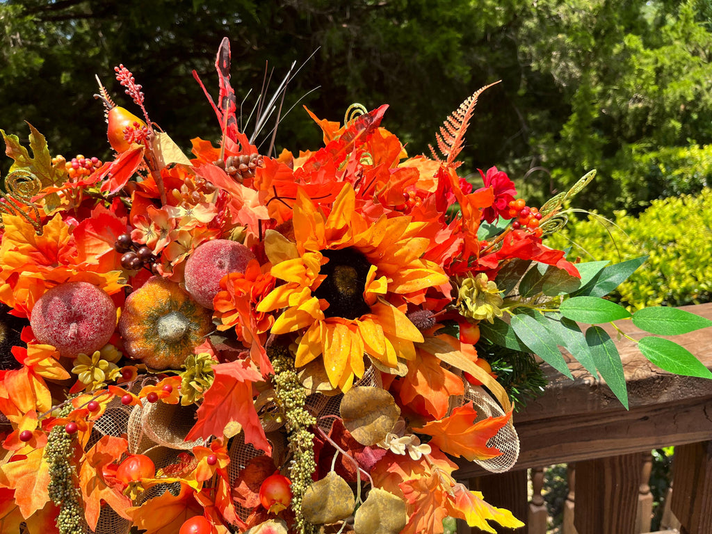 Centerpiece| Fall Sunflower Pumpkin Centerpiece | Rustic Autumn Table Decor, Thanksgiving Floral Arrangement