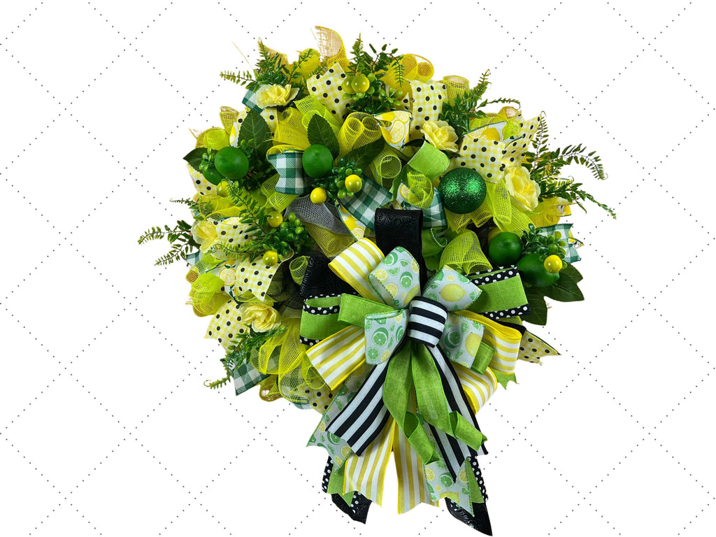 Lemon Lime Wreath | Summer Wreath | Citrus Front Door Decor