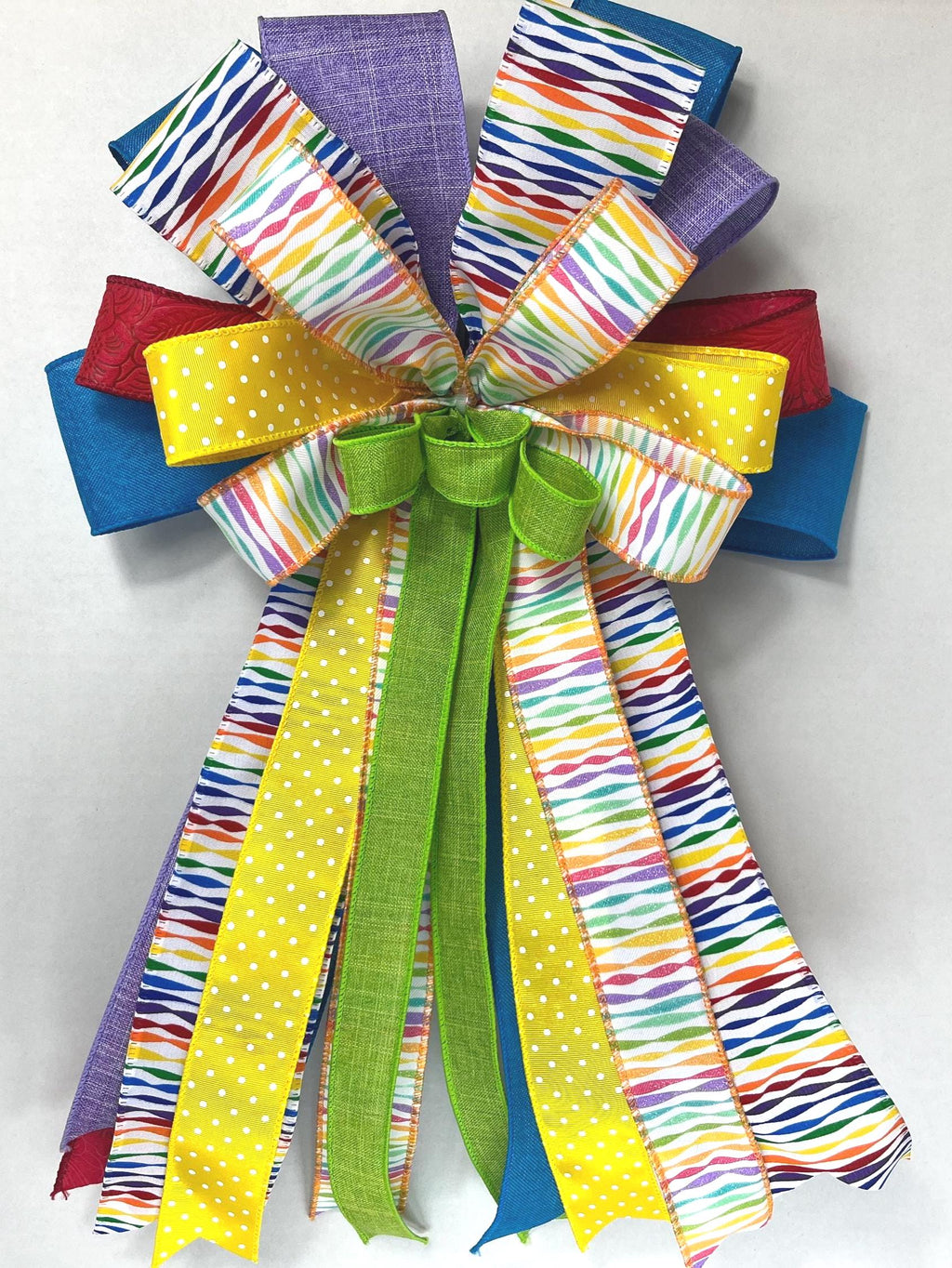 Bow | Rainbow Ribbon Bow | Birthday Party, Door Decor, Wreath Accent