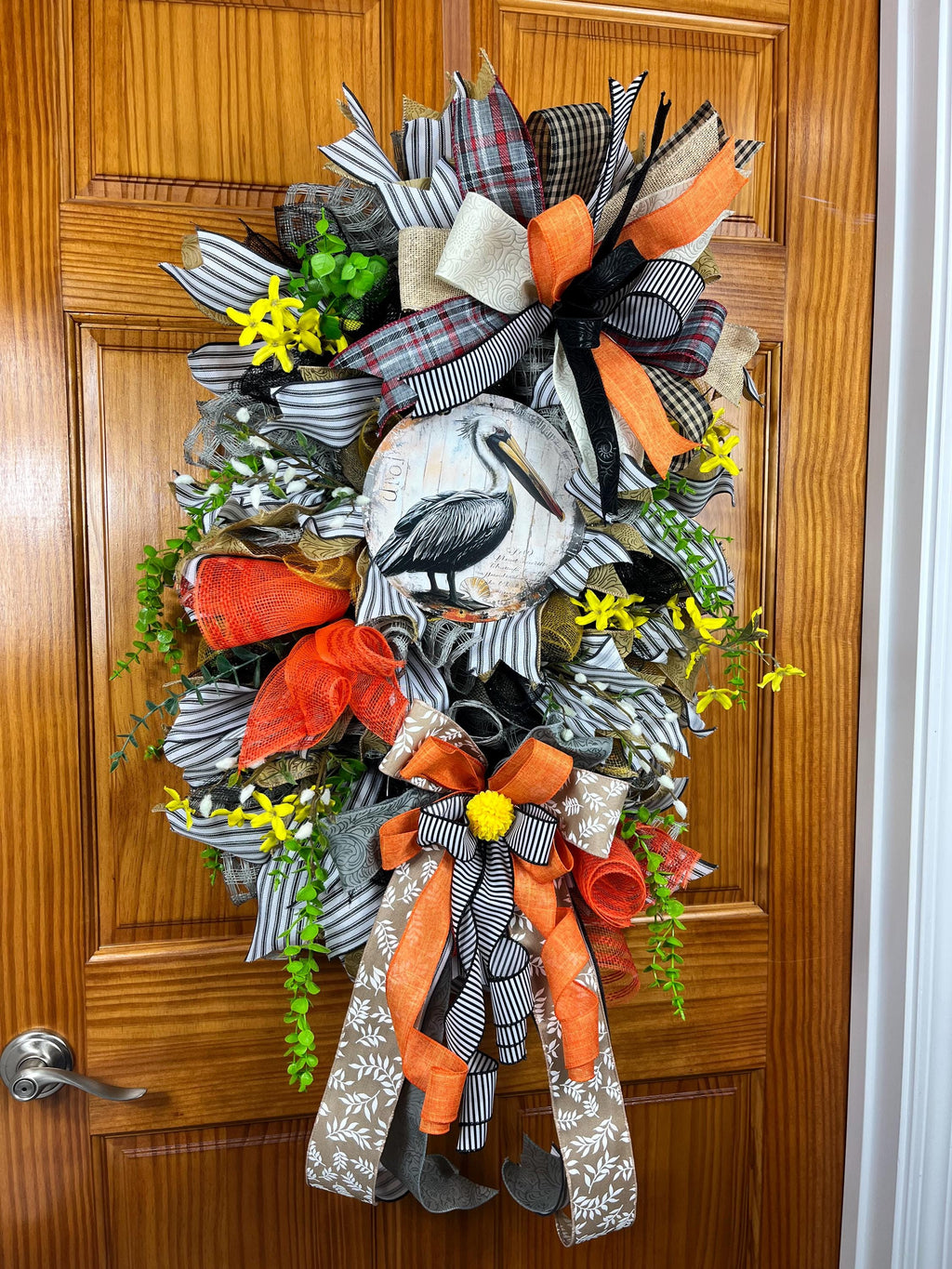 Pelican Coastal Wreath | Summer Beach House Door Decor