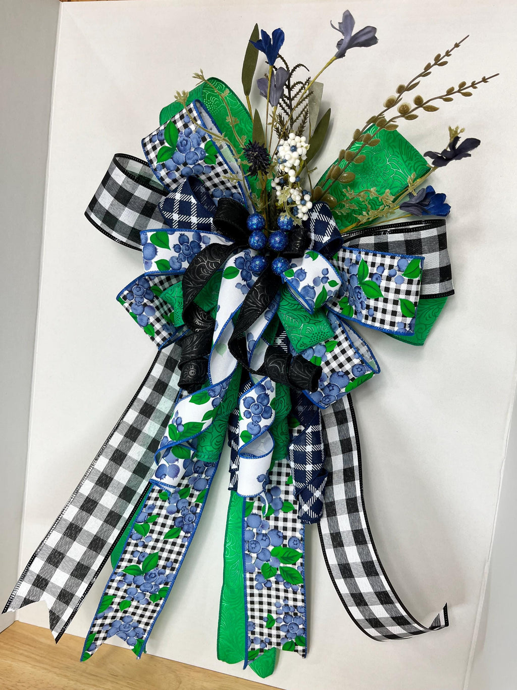 Bow | Blueberry Door Decor | Green Plaid & Gingham Decor