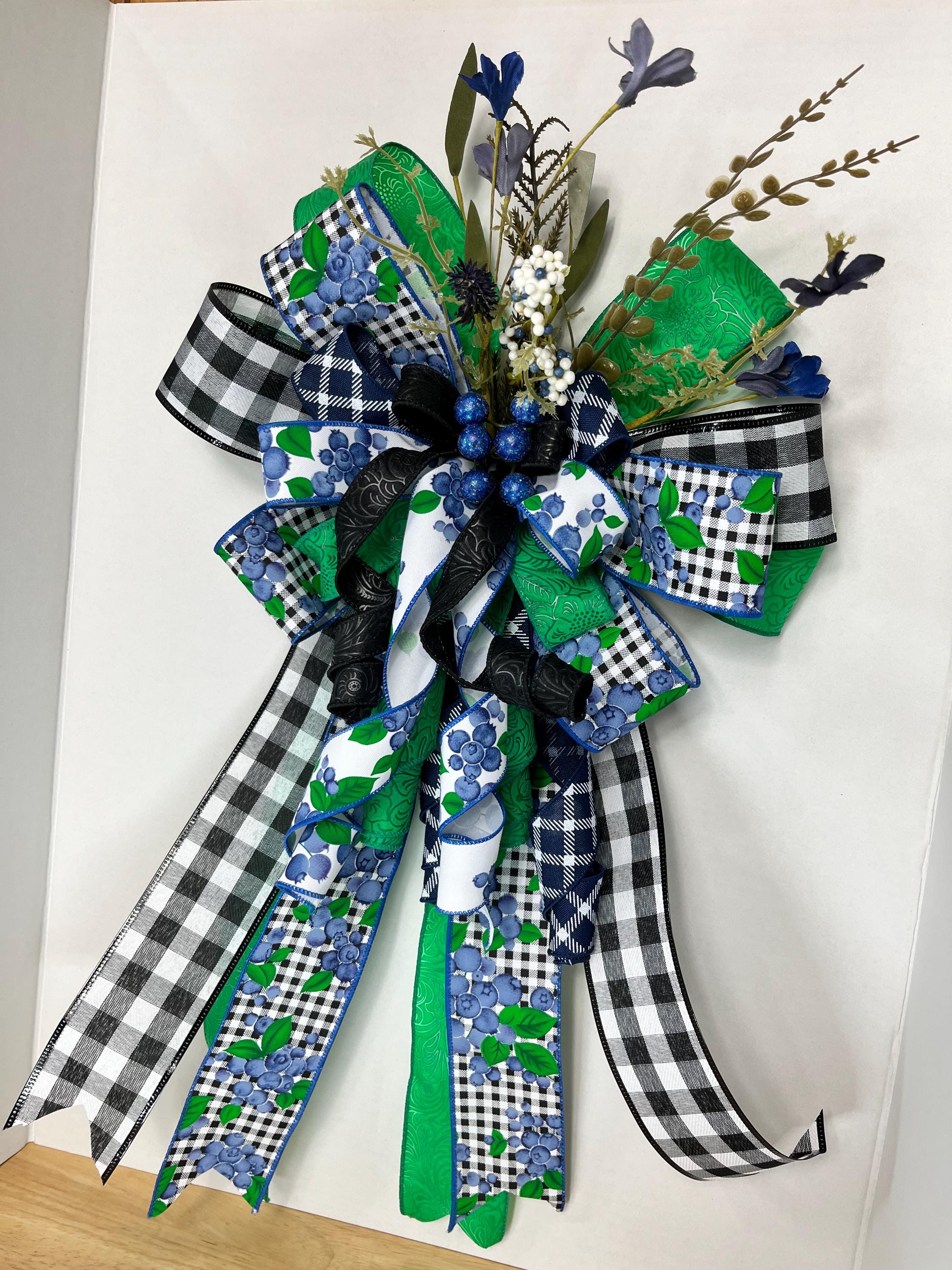 Bow | Blueberry Door Decor | Green Plaid & Gingham Decor