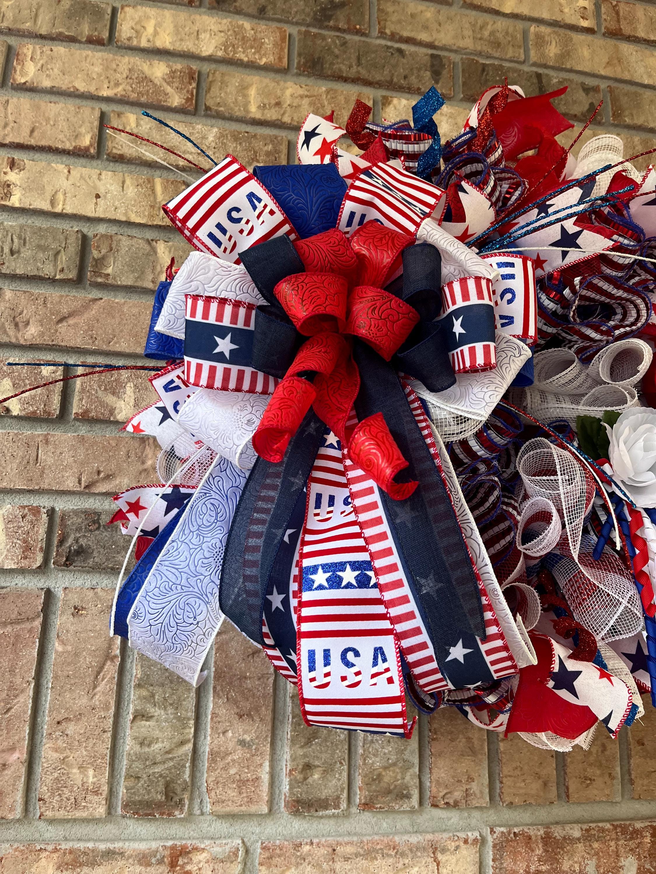 Patriotic 4th of July Wreath | Red White Blue Stars & Stripes