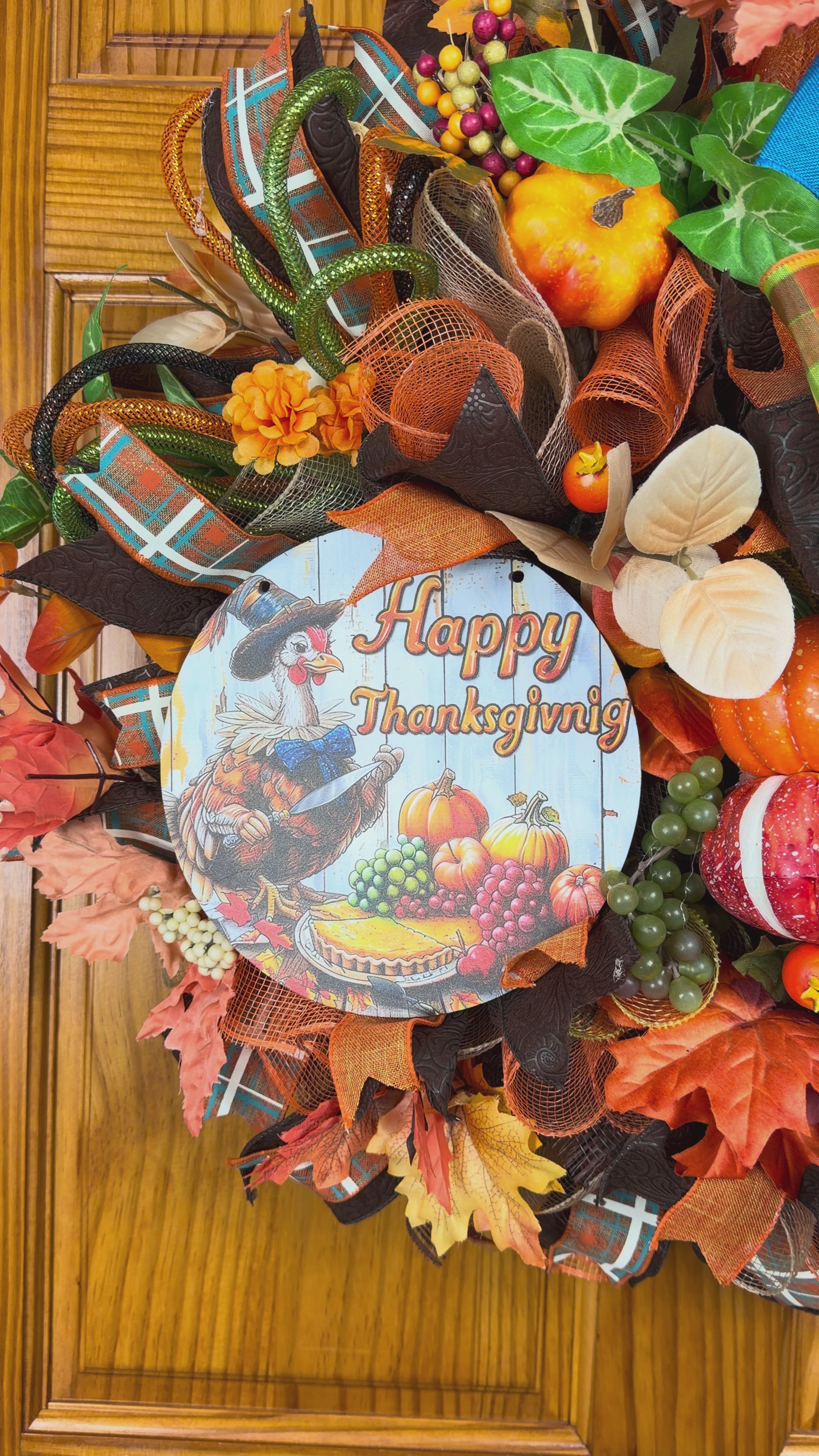 Thanksgiving Turkey Wreath | Fall Front Door Decor